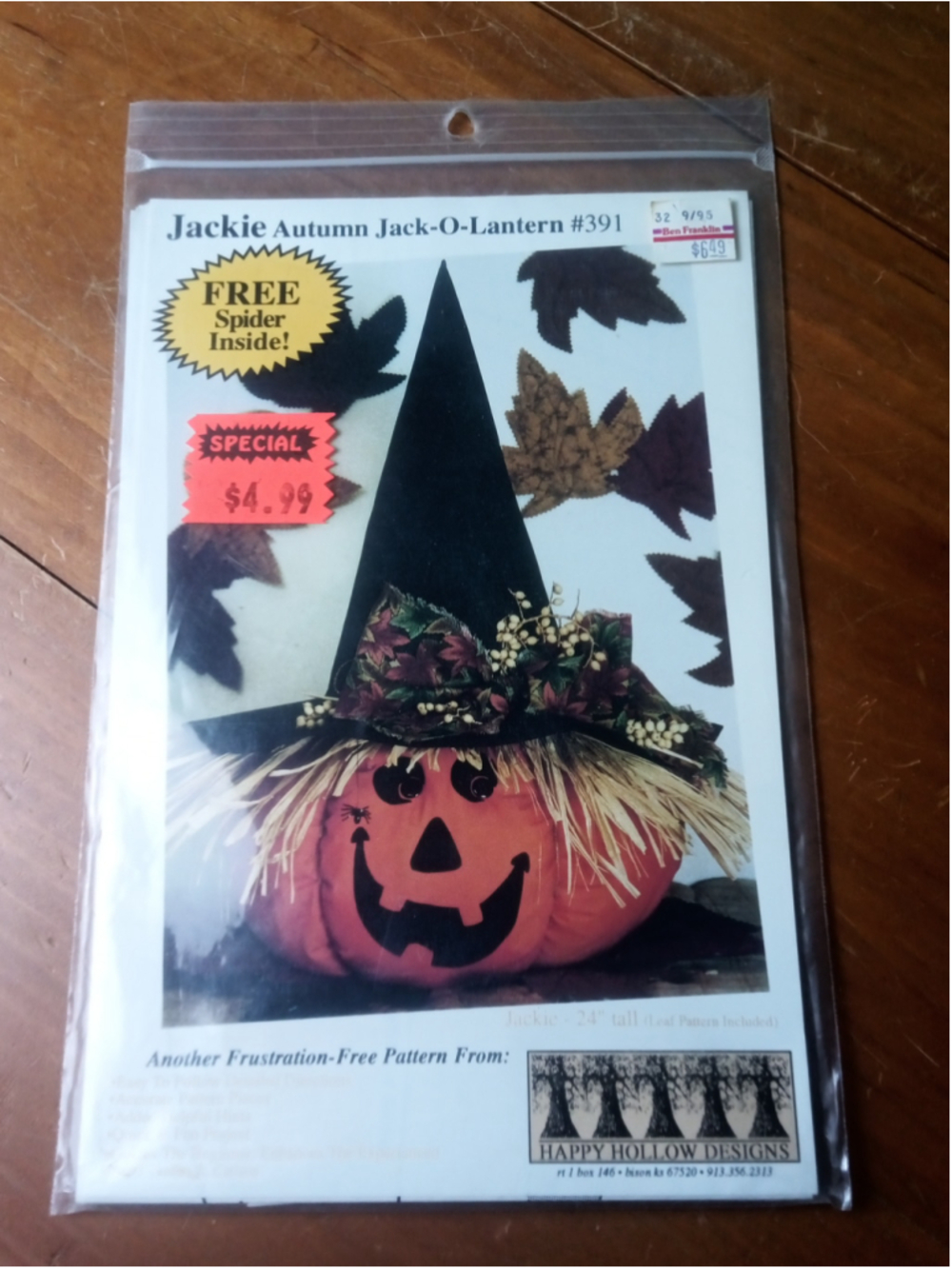 Jackie Autumn Jack-O-Lantern Craft Pattern Uncut